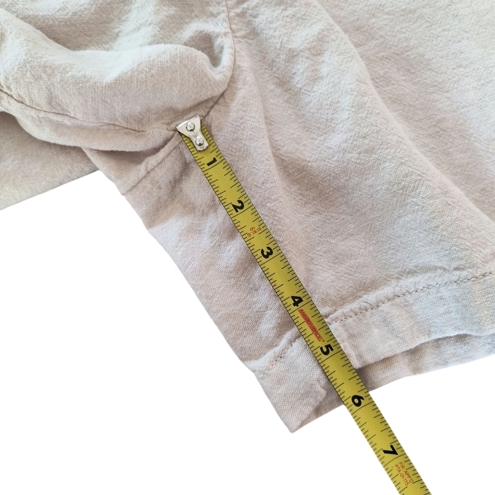 2 Pair Croft & Barrow Linen Blend Pull On Shorts In Navy And Oatmeal Size L - Picture 8 of 12